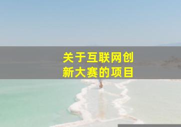 关于互联网创新大赛的项目