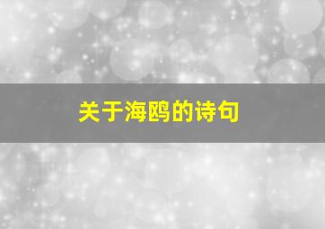 关于海鸥的诗句