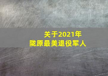 关于2021年陇原最美退役军人