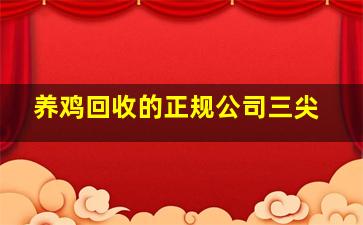 养鸡回收的正规公司三尖