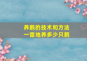 养鹅的技术和方法一亩地养多少只鹅