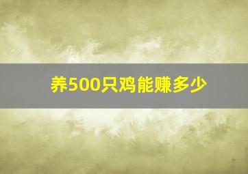 养500只鸡能赚多少