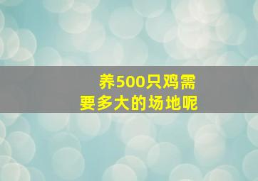 养500只鸡需要多大的场地呢