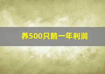 养500只鹅一年利润