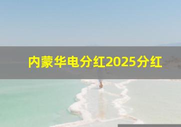 内蒙华电分红2025分红