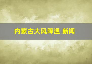 内蒙古大风降温 新闻