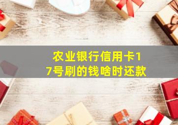 农业银行信用卡17号刷的钱啥时还款