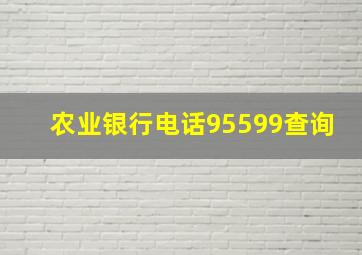 农业银行电话95599查询