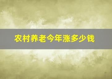 农村养老今年涨多少钱