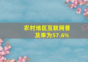 农村地区互联网普及率为57.6%