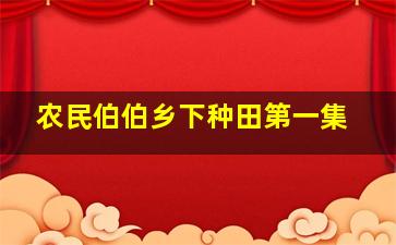 农民伯伯乡下种田第一集