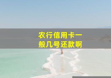 农行信用卡一般几号还款啊