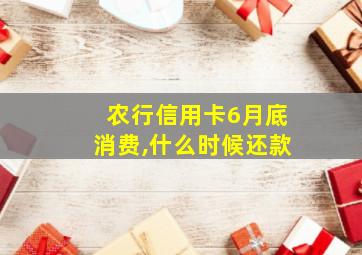 农行信用卡6月底消费,什么时候还款