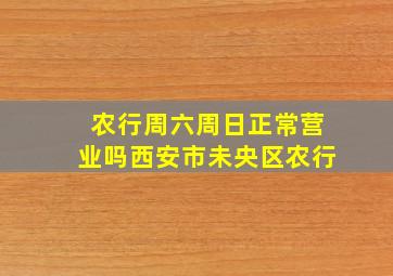 农行周六周日正常营业吗西安市未央区农行