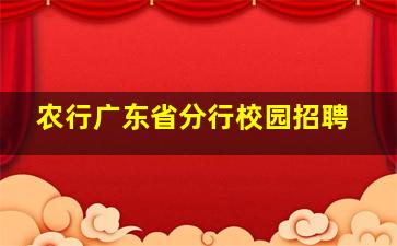 农行广东省分行校园招聘