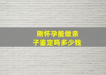 刚怀孕能做亲子鉴定吗多少钱