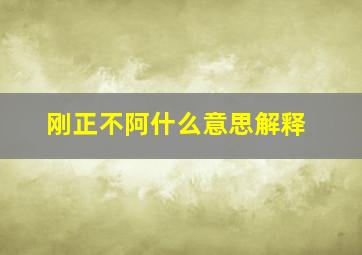 刚正不阿什么意思解释