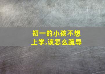 初一的小孩不想上学,该怎么疏导