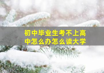 初中毕业生考不上高中怎么办怎么读大学