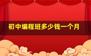 初中编程班多少钱一个月