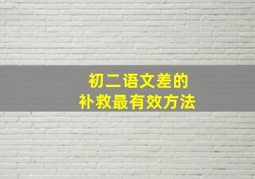 初二语文差的补救最有效方法