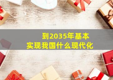 到2035年基本实现我国什么现代化