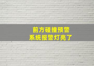 前方碰撞预警系统报警灯亮了