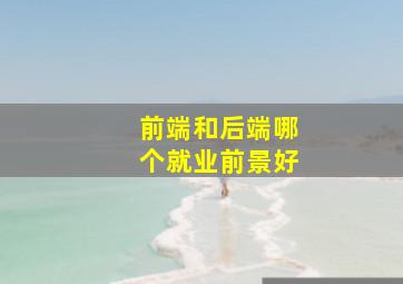 前端和后端哪个就业前景好