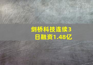 剑桥科技连续3日融资1.48亿