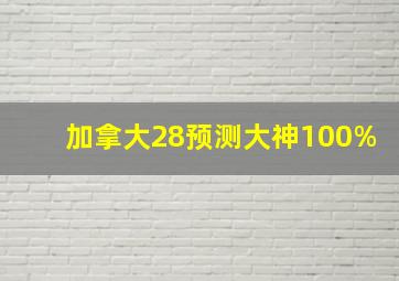 加拿大28预测大神100%