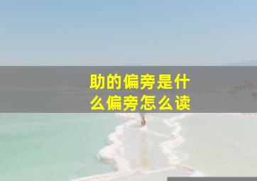 助的偏旁是什么偏旁怎么读