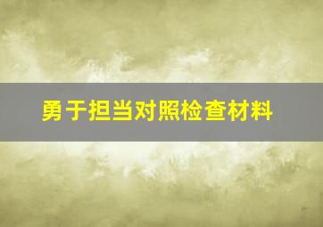 勇于担当对照检查材料