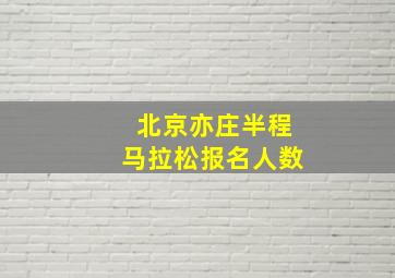 北京亦庄半程马拉松报名人数