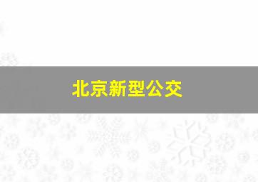 北京新型公交