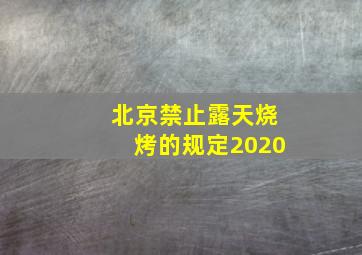 北京禁止露天烧烤的规定2020