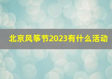 北京风筝节2023有什么活动