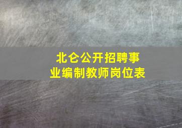 北仑公开招聘事业编制教师岗位表