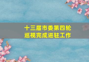 十三届市委第四轮巡视完成进驻工作