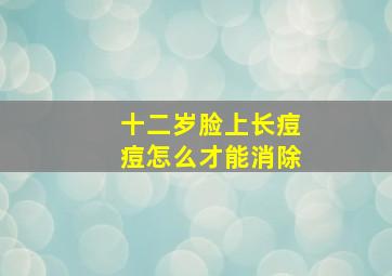 十二岁脸上长痘痘怎么才能消除