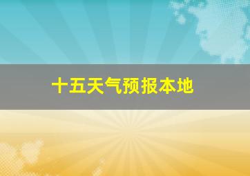 十五天气预报本地