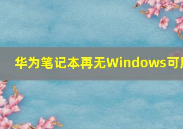 华为笔记本再无Windows可用