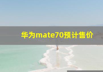 华为mate70预计售价