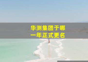 华测集团于哪一年正式更名