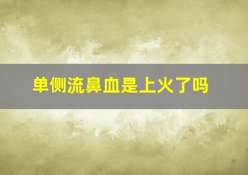 单侧流鼻血是上火了吗