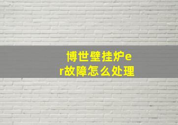 博世壁挂炉er故障怎么处理