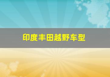 印度丰田越野车型