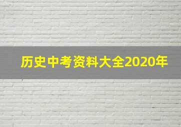 历史中考资料大全2020年