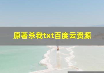 原著杀我txt百度云资源