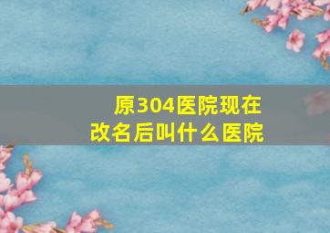 原304医院现在改名后叫什么医院