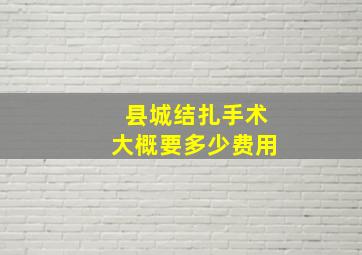 县城结扎手术大概要多少费用